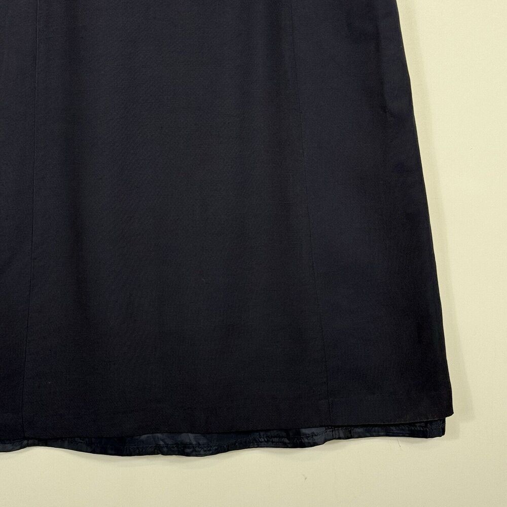 OZOC  Dress Womens 4 Sleeveless Shift Navy Blue Academic Minimalist Quiet Luxury - Picture 3 of 7